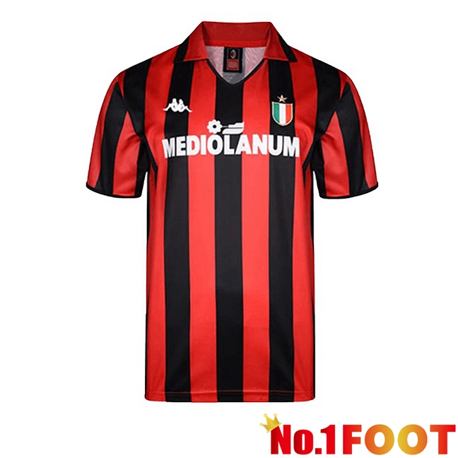 AC Milan Retro Football Jersey Home Red 1988-1989