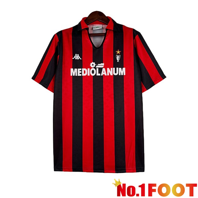 AC Milan Retro Football Jersey Home Red 1989-1990