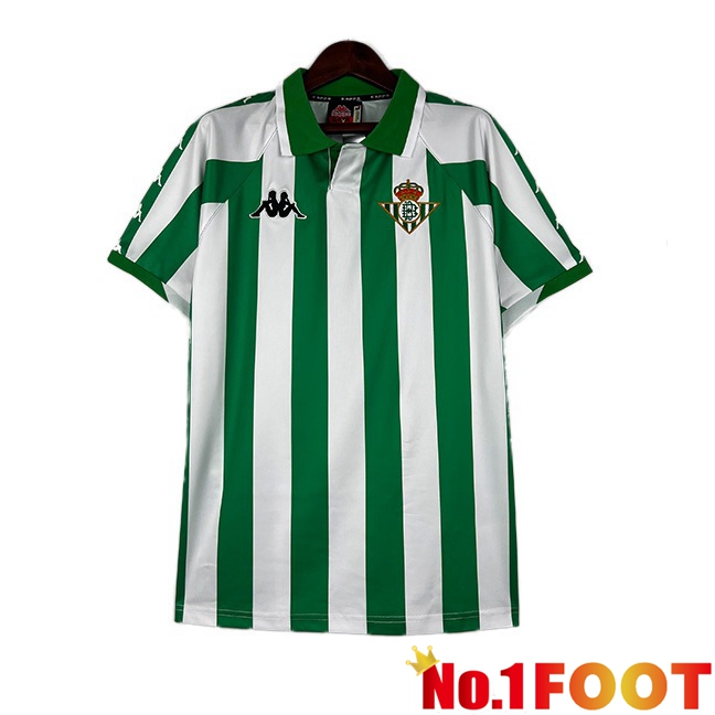 Real Betis Retro Football Jersey Home White Green 2000-2001