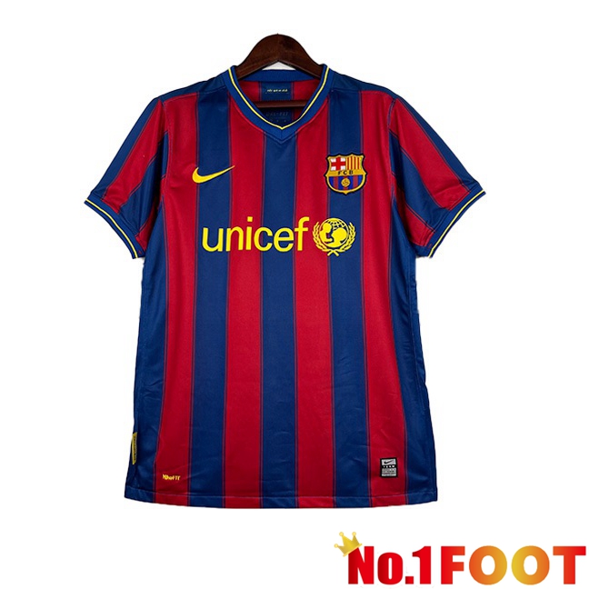 FC Barcelona Retro Football Jersey Home Red Blue 2009-2010