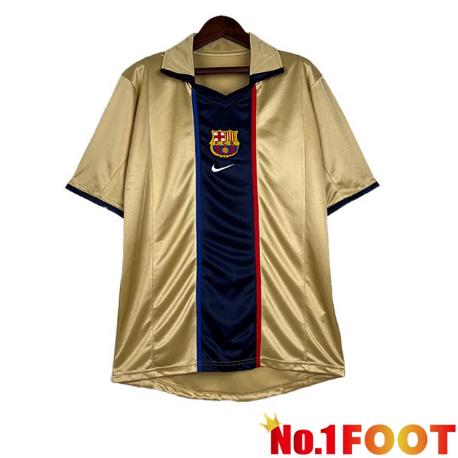 FC Barcelona Retro Football Jersey Away Yellow 2002-2003