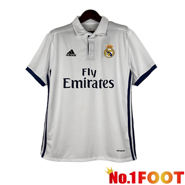 Real Madrid Retro Football Jersey Home White 2016-2017