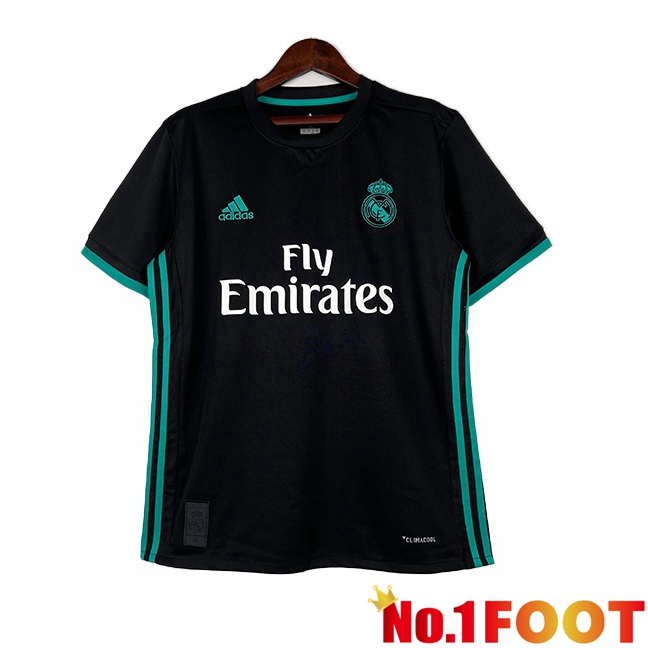 Real Madrid Retro Football Jersey Away Black 2017-2018