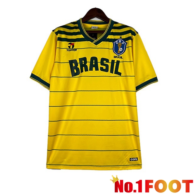 Brazil Retro Football Jersey Home Yellow 1984