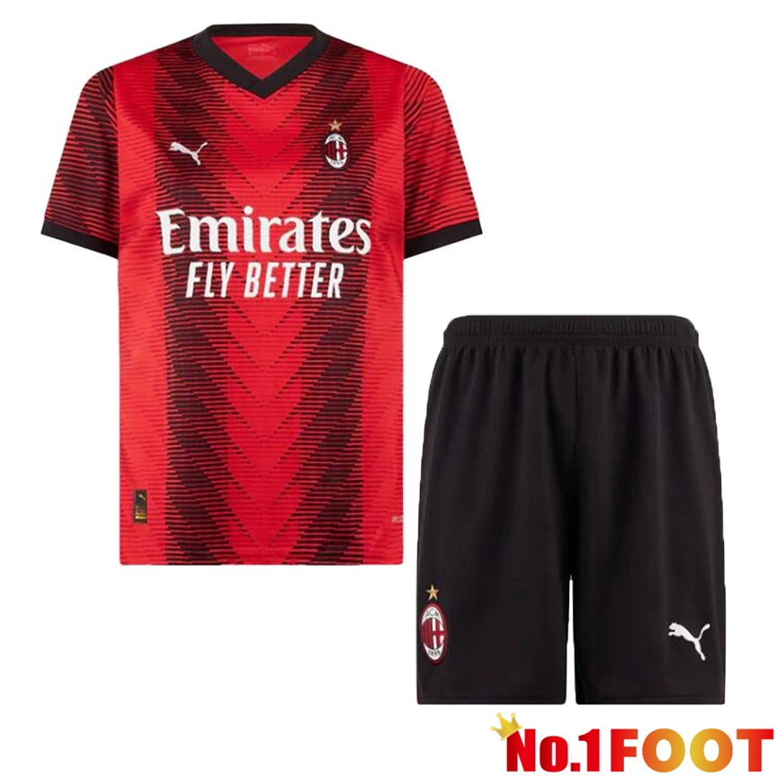 AC Milan Soccer Jersey Home + Shorts 2023/2024