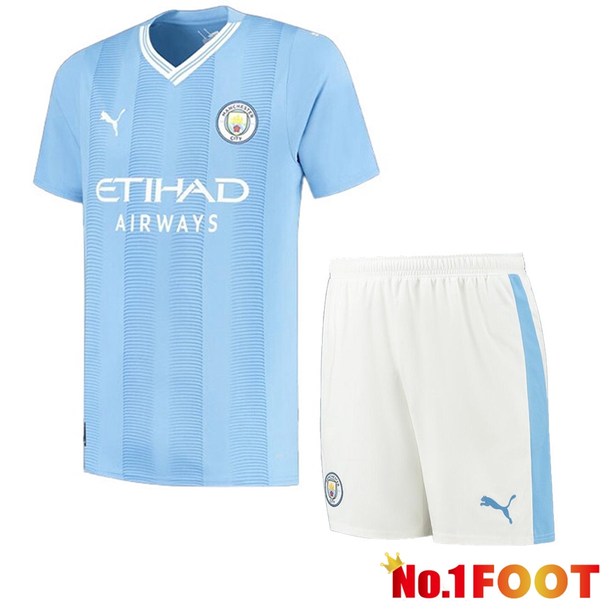 Manchester City Soccer Jersey Home + Shorts 2023/2024