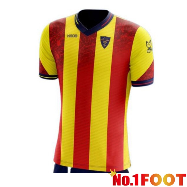 Lecce Home Football Jersey Red Yellow 2023/2024 - Click Image to Close