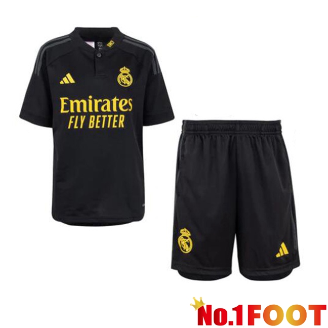 Real Madrid Kids Third Football Jersey Black 2023/2024