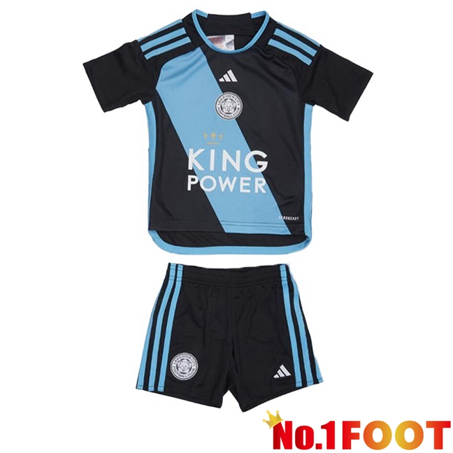 Leicester City Kids Away Football Jersey Blue Black 2023/2024