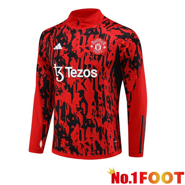 Manchester United Training Sweatshirt Red Black 2023/2024