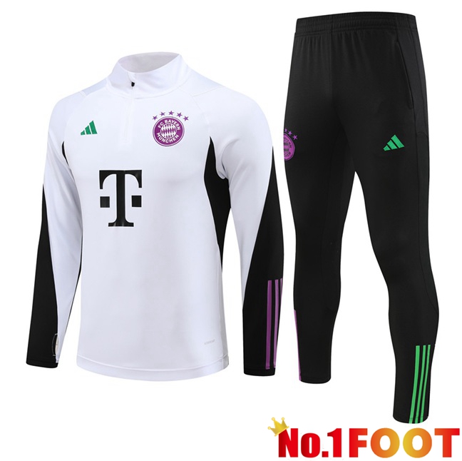 Bayern Munich Training Tracksuit Suit White 2023/2024