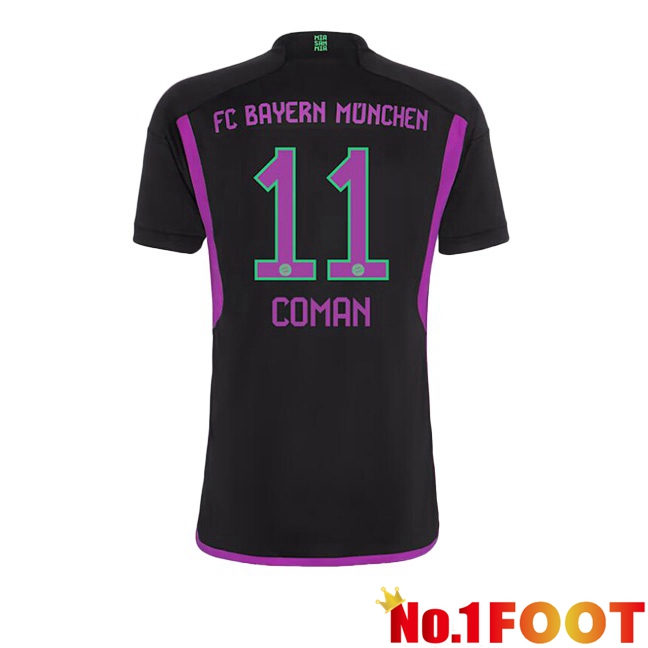 Bayern Munich (Coman 11) Away Football Jersey Black 2023/2024