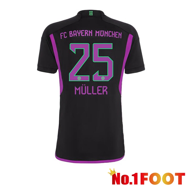 Bayern Munich (Müller 25) Away Football Jersey Black 2023/2024