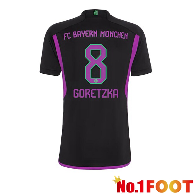 Bayern Munich (Goretzka 8) Away Football Jersey Black 2023/2024