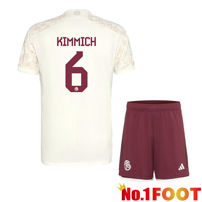 Bayern Munich (Kimmich 6) Kids Third Football Jersey Yellow 2023/2024