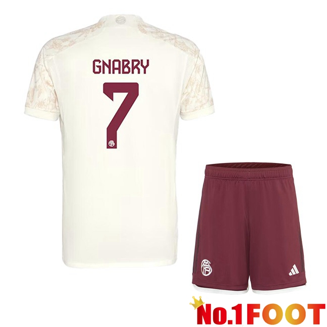 Bayern Munich (Gnabry 7) Kids Third Football Jersey Yellow 2023/2024