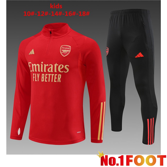 Arsenal Kids Training Tracksuit Suit Red 2023/2024