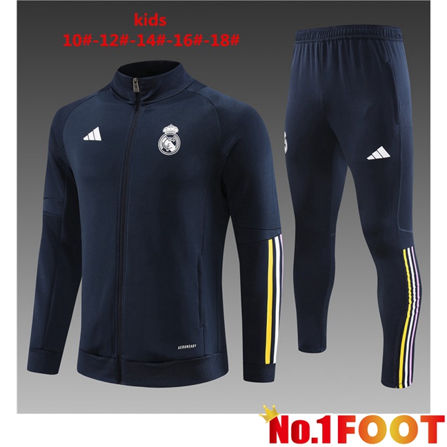 Real Madrid Kids Training Tracksuit Suit - Jacket Blue Royal 2023/2024