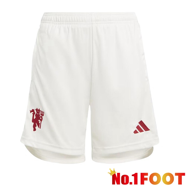 Manchester United Soccer Shorts Third White 2023/2024