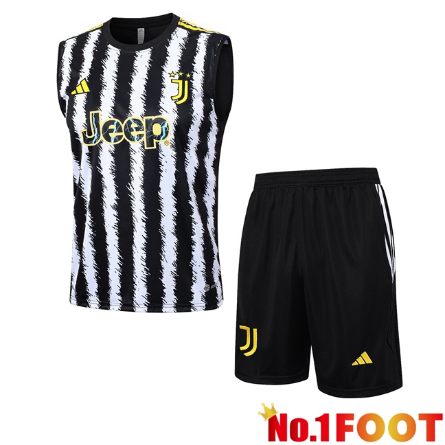 Juventus Soccer Vest + Shorts Black White 2023/2024