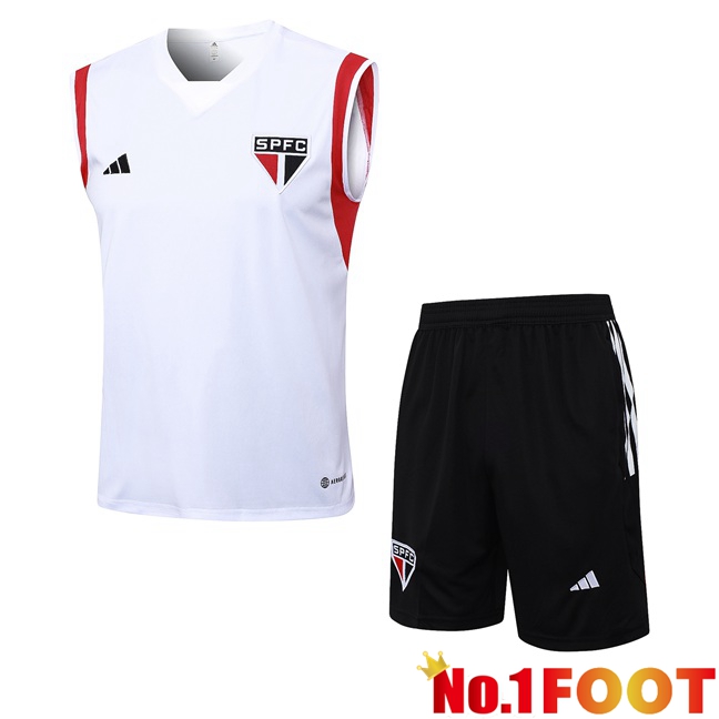 Sao Paulo FC Soccer Vest + Shorts White 2023/2024