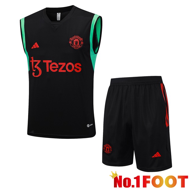 Manchester United Soccer Vest + Shorts Black 2023/2024