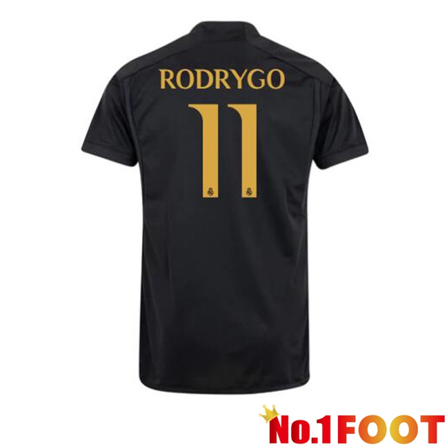 Real Madrid (Rodrygo 11) Third Football Jersey Black 2023/2024