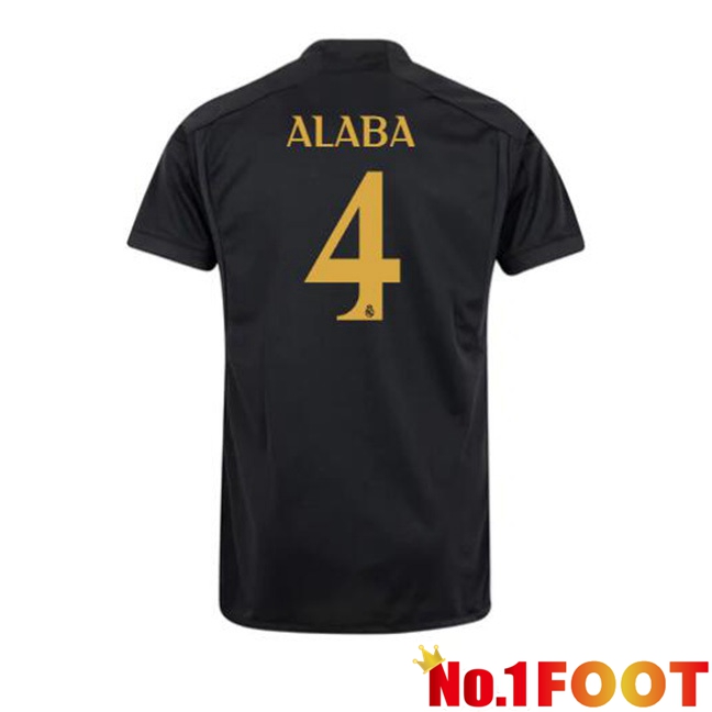 Real Madrid (Alaba 4) Third Football Jersey Black 2023/2024