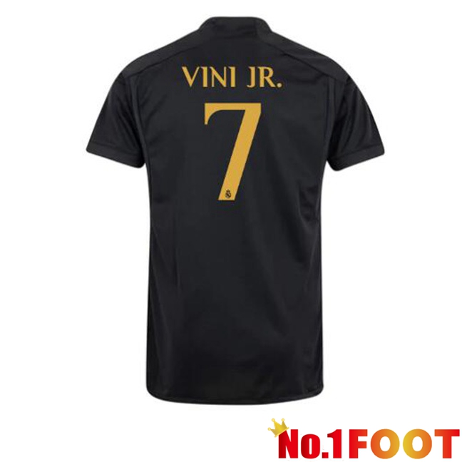 Real Madrid (Vini Jr. 7) Third Football Jersey Black 2023/2024