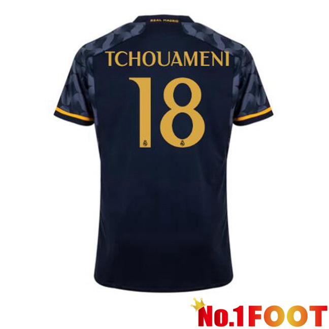 Real Madrid (Tchouameni 18) Away Football Jersey Blue Royal 2023/2024