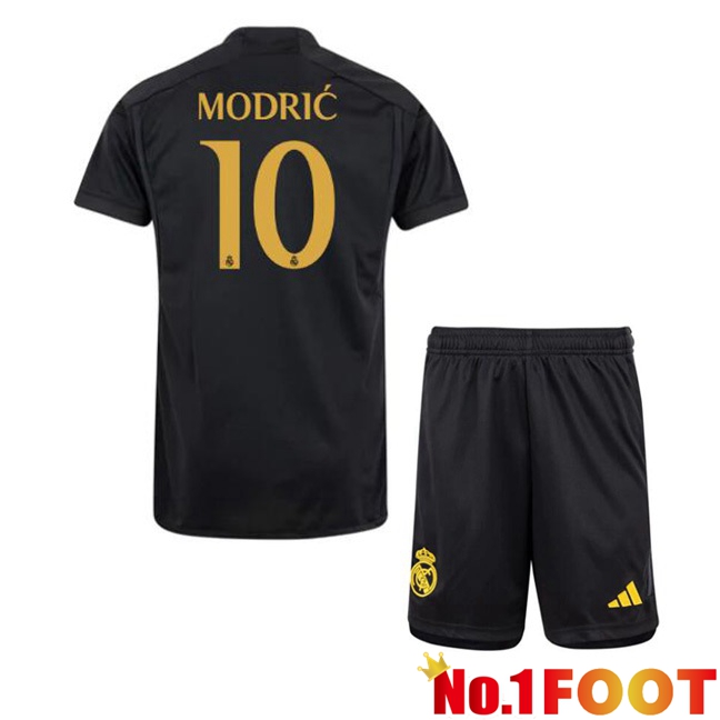 Real Madrid (Modrić 10) Kids Third Football Jersey Black 2023/2024