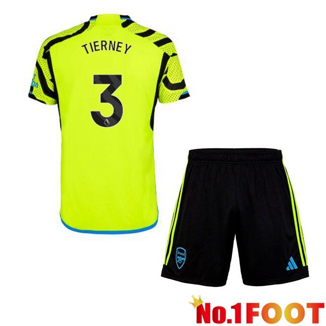 Arsenal (TIERNEY 3) Kids Away Football Jersey Green 2023/2024