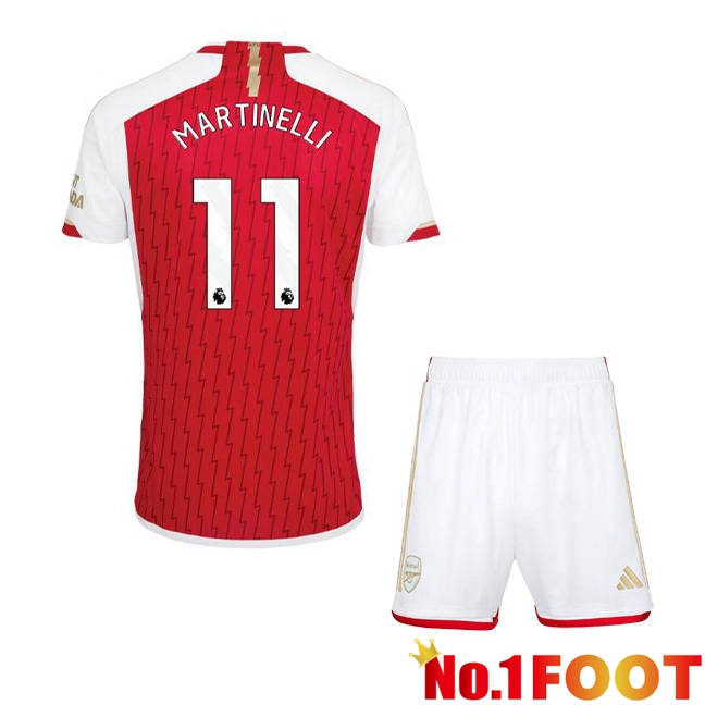 Arsenal (MARTINELLI 11) Kids Home Football Jersey Red White 2023/2024