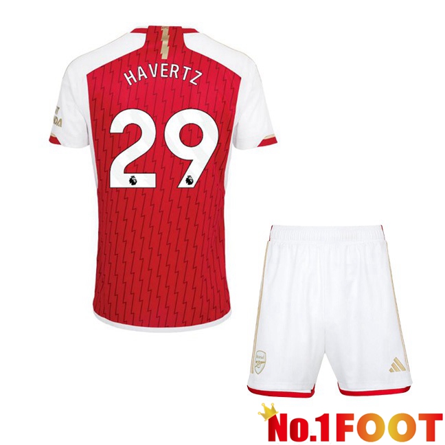 Arsenal (HAGreenZ 29) Kids Home Football Jersey Red White 2023/2024