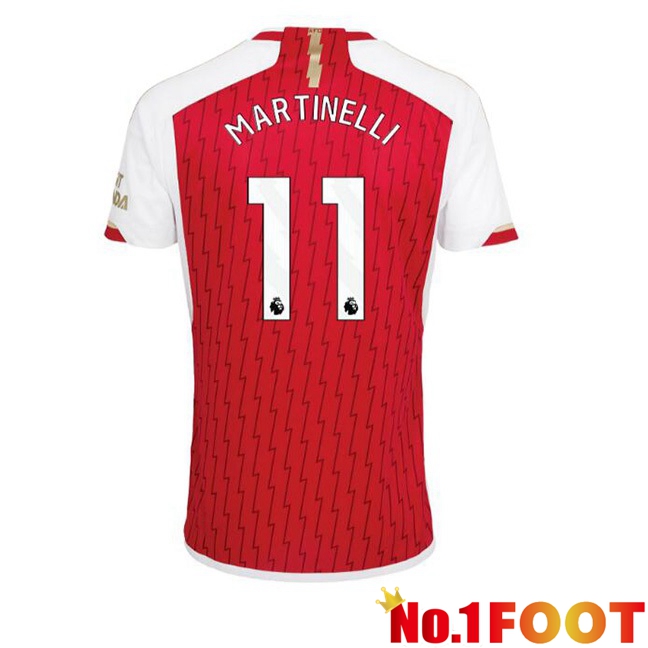 Arsenal (MARTINELLI 11) Home Football Jersey Red White 2023/2024