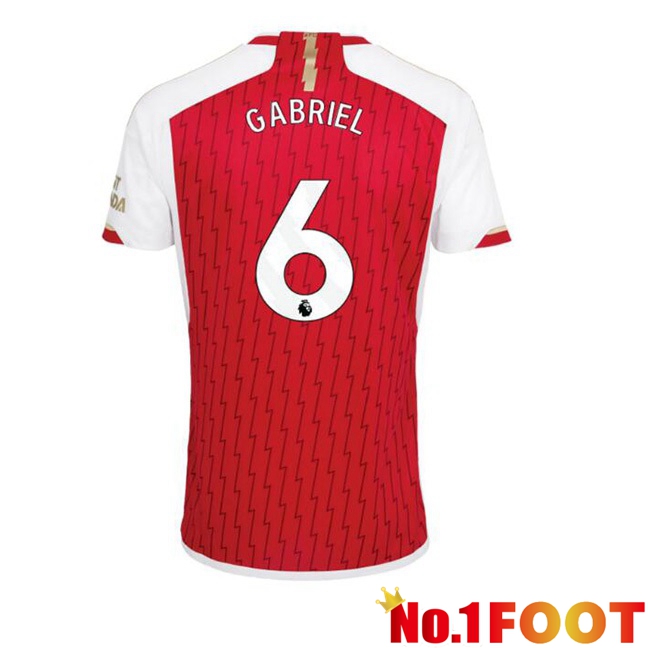 Arsenal (GABRIEL 6) Home Football Jersey Red White 2023/2024