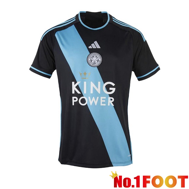 Leicester City Away Football Jersey Blue Black 2023/2024