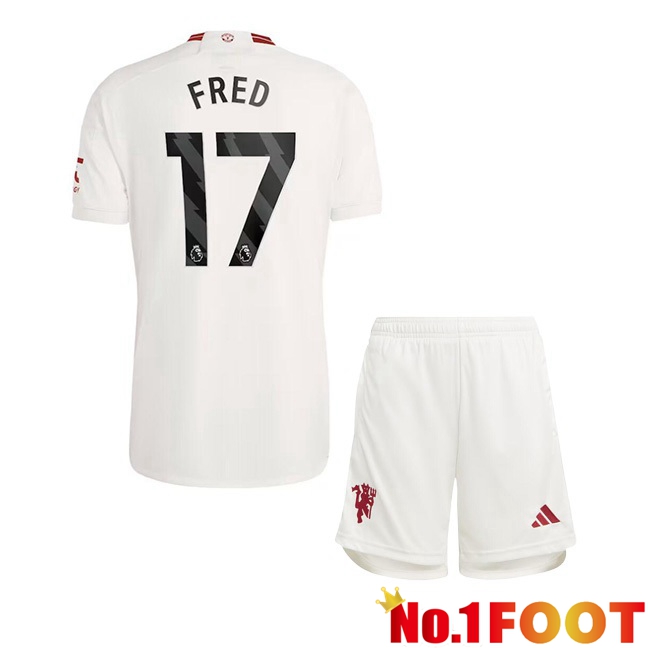 Manchester United (Fred 17) Kids Third Football Jersey White 2023/2024