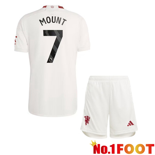 Manchester United (Mount 7) Kids Third Football Jersey White 2023/2024