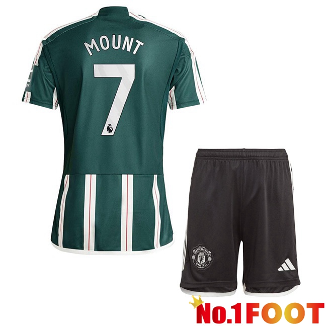 Manchester United (Mount 7) Kids Away Football Jersey Green 2023/2024