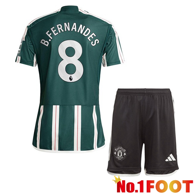 Manchester United (B.Fernandes 8) Kids Away Football Jersey Green 2023/2024