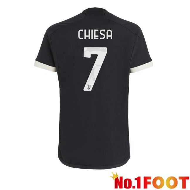 Juventus (CHIESA 7) Third Football Jersey Black 2023/2024