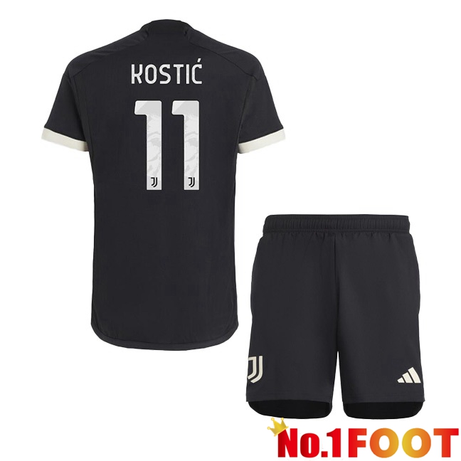 Juventus (KOSTIĆ 11) Kids Juventus Third Football Jersey Black 2023/2024