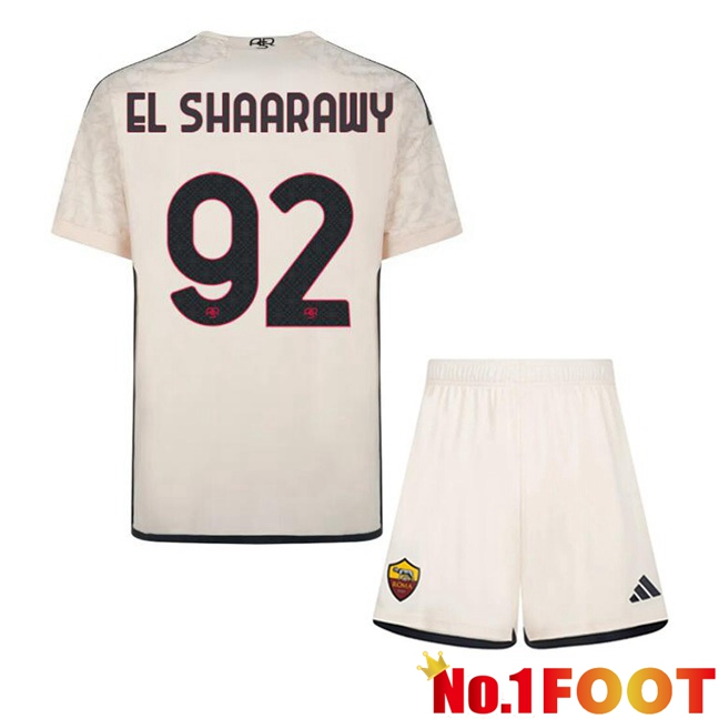 AS Roma (EL SHAARAWY 92) Kids Kids Away Football Jersey Yellow 2023/2024