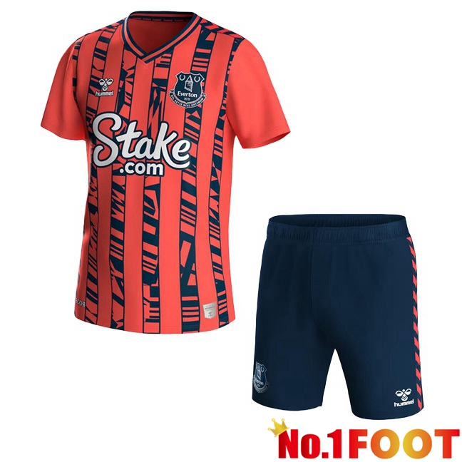 Everton Kids Away Football Jersey Red 2023/2024