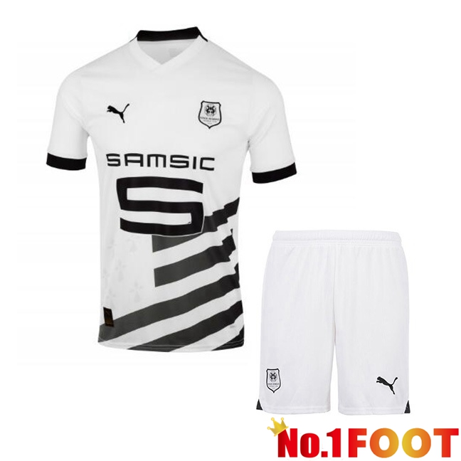 Stade Rennais Kids Away Football Jersey White 2023/2024