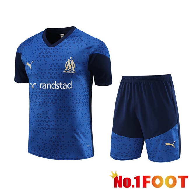 Marseille OM Training T Shirt + Shorts Blue Royal 2023/2024