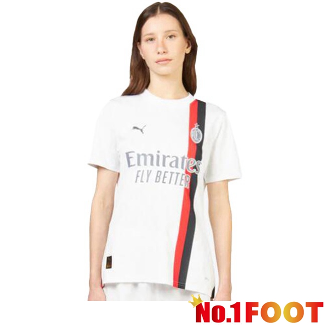 AC Milan Womens Away Football Jersey White 2023/2024