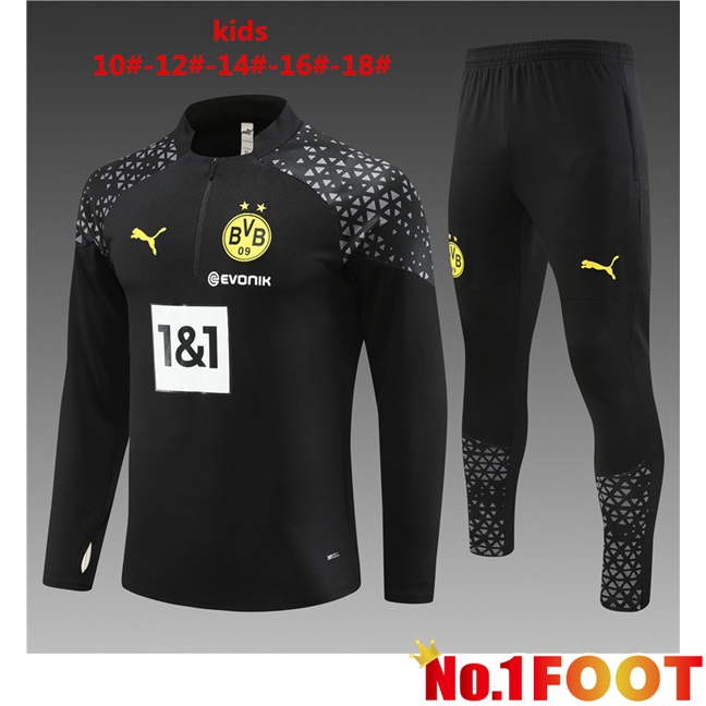 Dortmund BVB Kids Training Tracksuit Suit Black 2023/2024