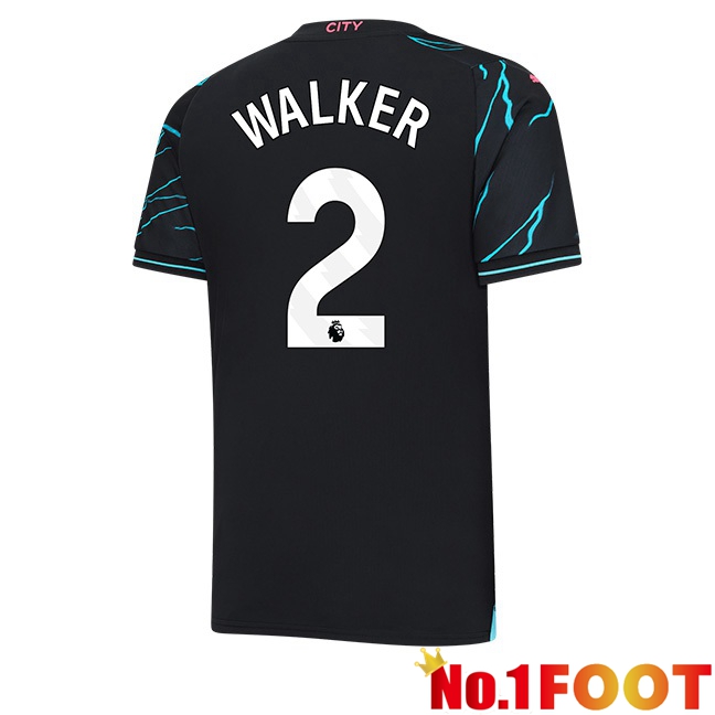 Manchester City (Kyle Walker 2) Third Football Jersey Blue Black 2023/2024